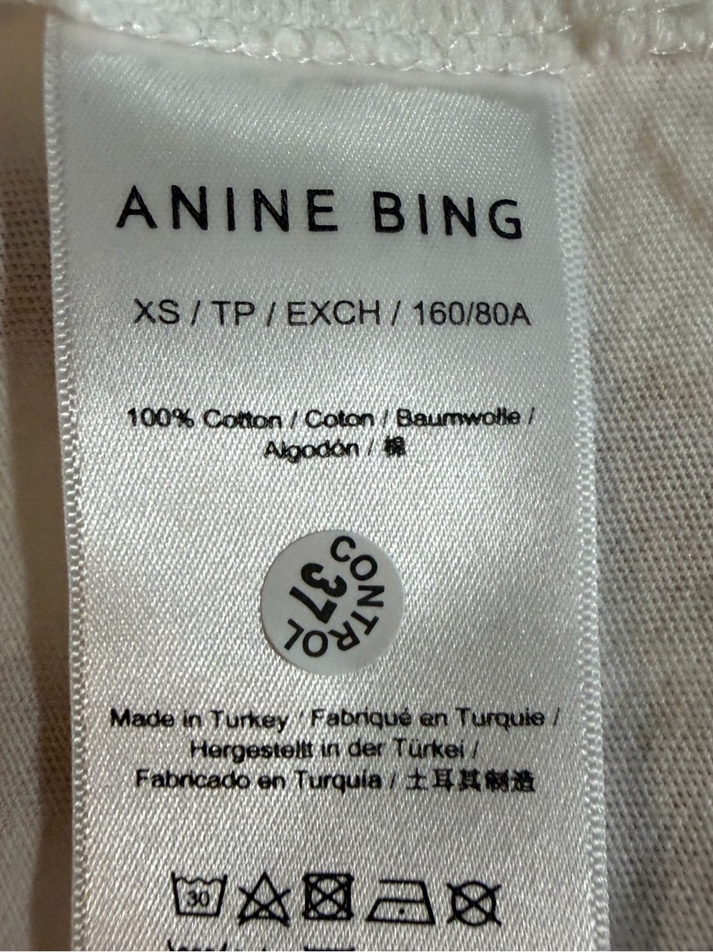 Anine Bing Ashton Spirit Printed Cotton T-shirt NWT Sz xs oversized - Picture 8 of 8